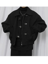 Black Korean Style Minimal Jacket