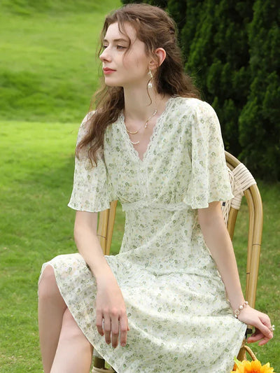 Cottagecore Floral Midi Dress