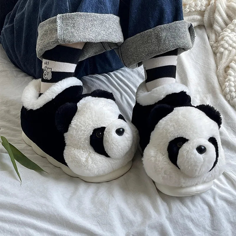 Cute Fluffy Panda Slippers
