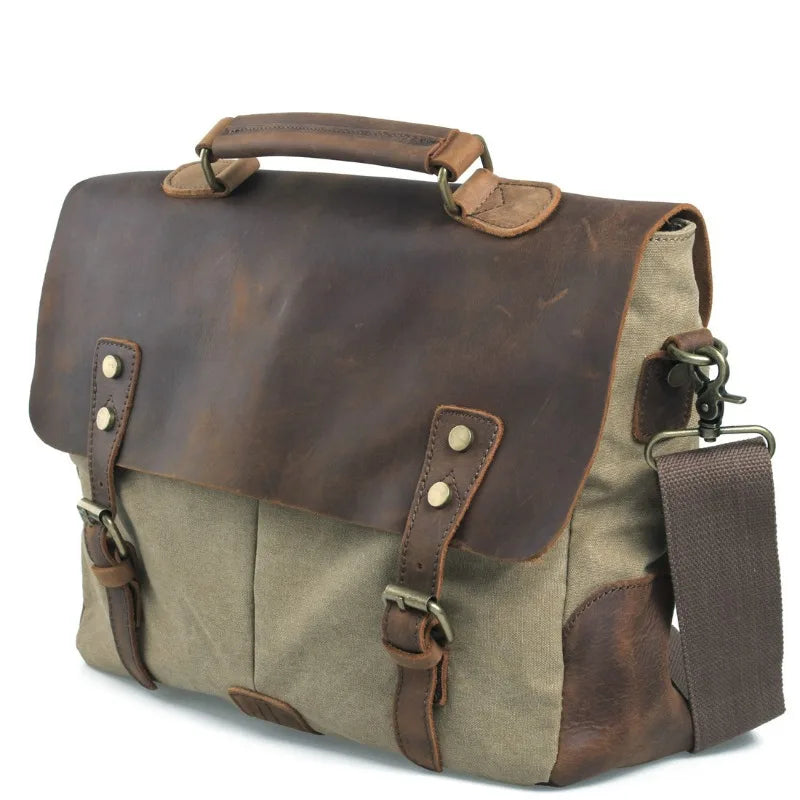 Leather Layer Old School Style Messenger Bag