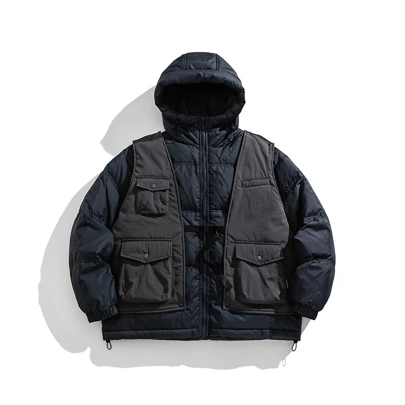 White Duck Down Winter Hooded Puffer Jacket