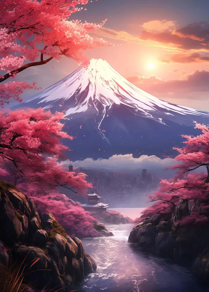 Japanese Cherry Blossoms Poster