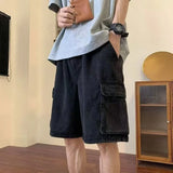 Multi-pocket denim short
