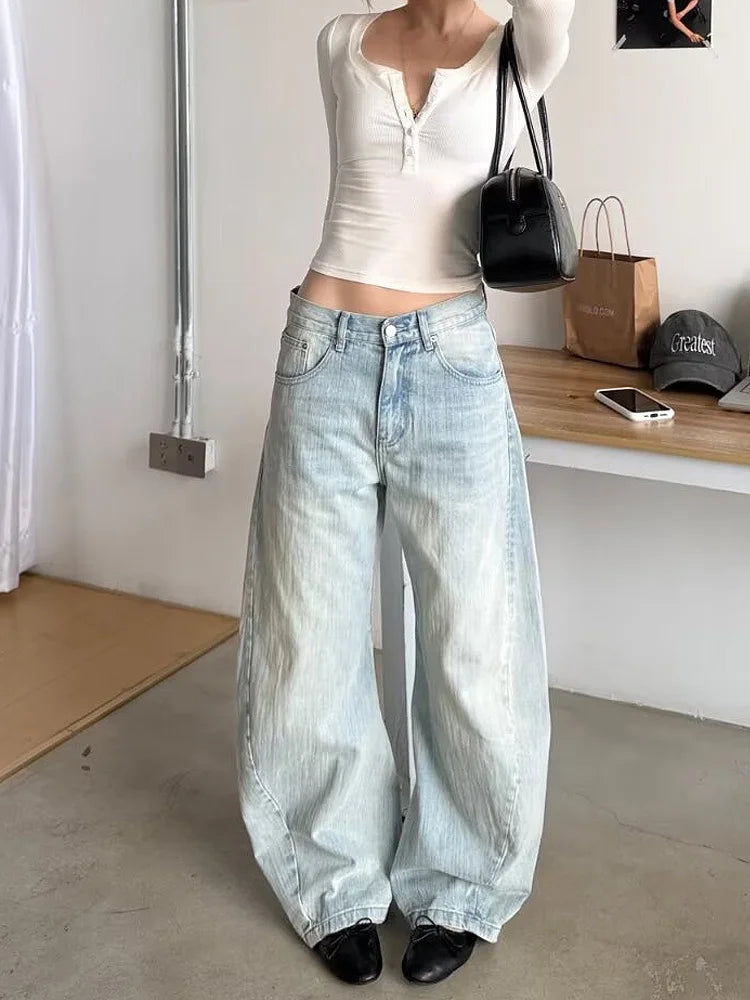 Y2K Light Blue Baggy Jeans