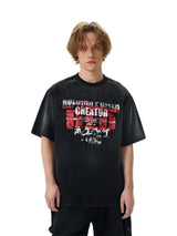 Y2K Distressed Print Short Sleeve T-Shirt