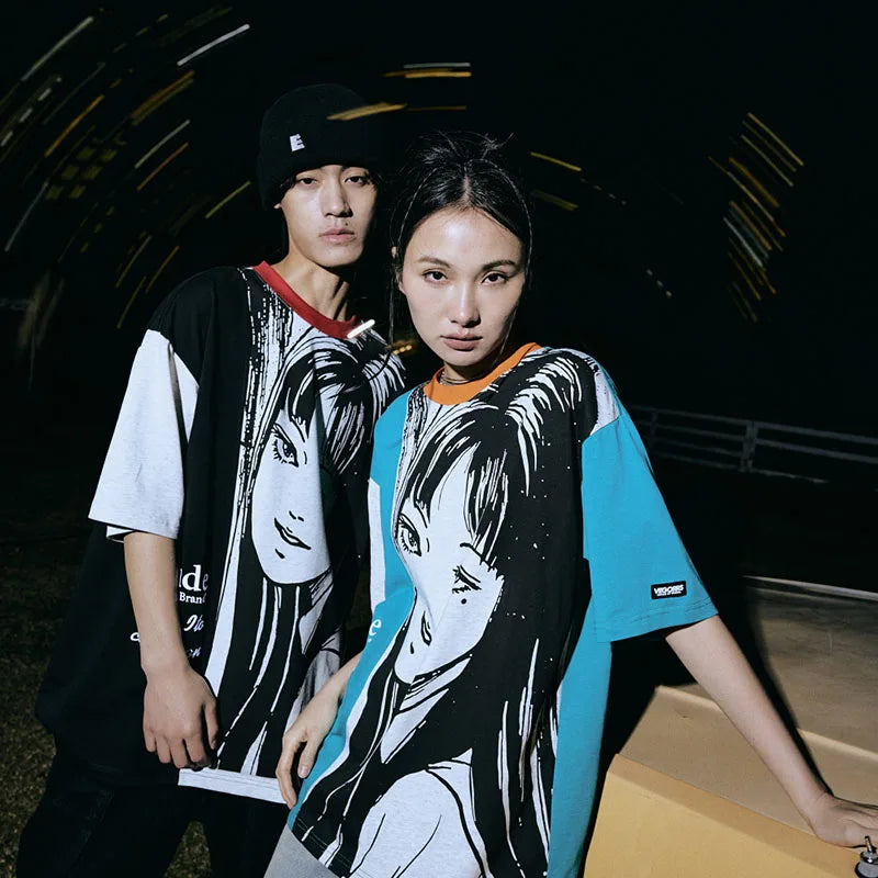 Dark Anime Characters Color Block T-Shirt