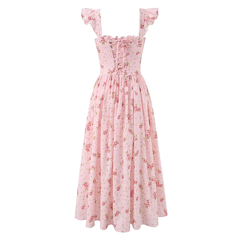 Women's Pink Floral Print Sundress