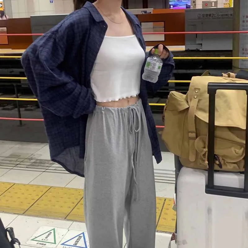 Plaid Oversized Blue Button-Up Shirt