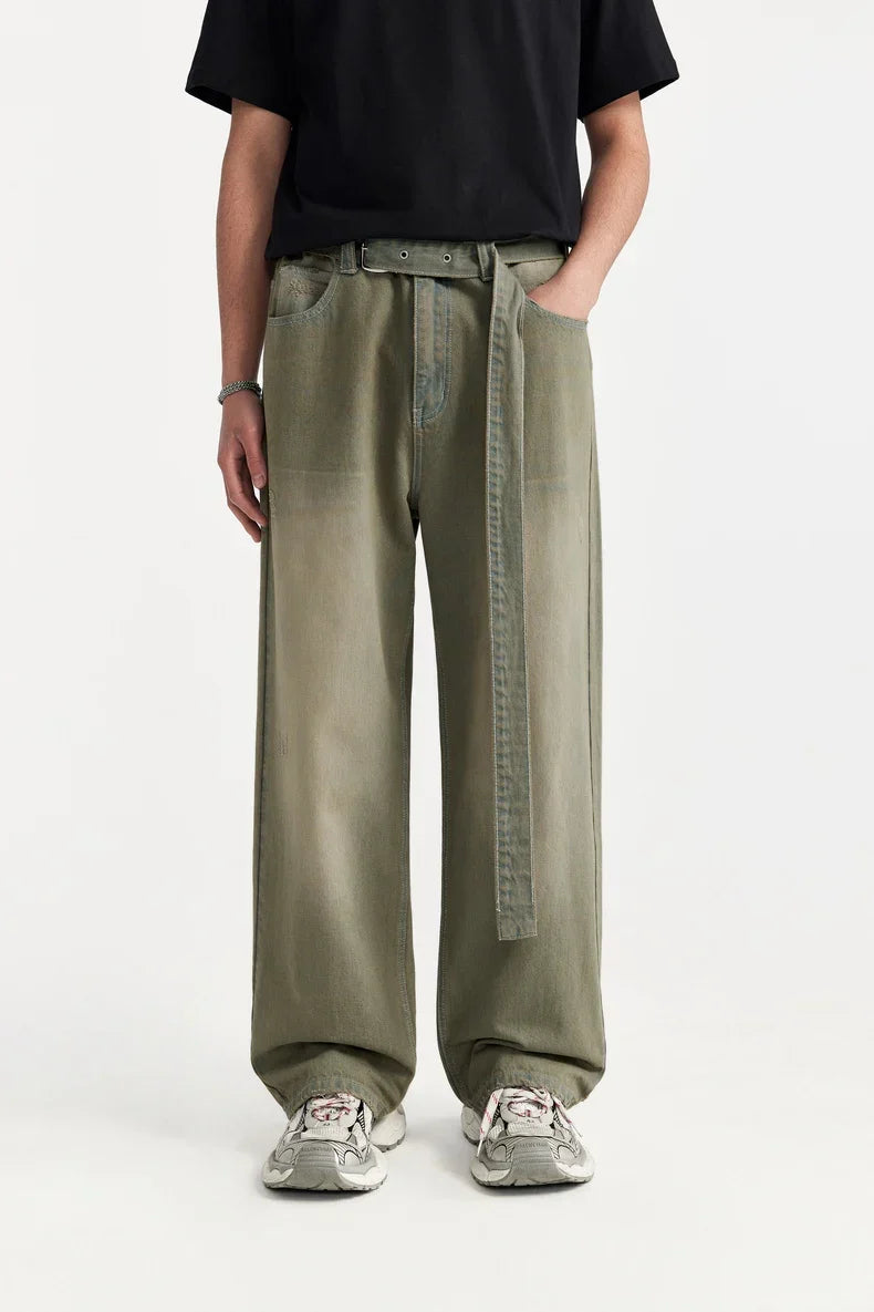 Vintage Washed Loose Fit Denim Jeans