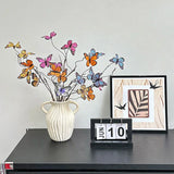 Vintage Vase with Butterfly Flower Branches
