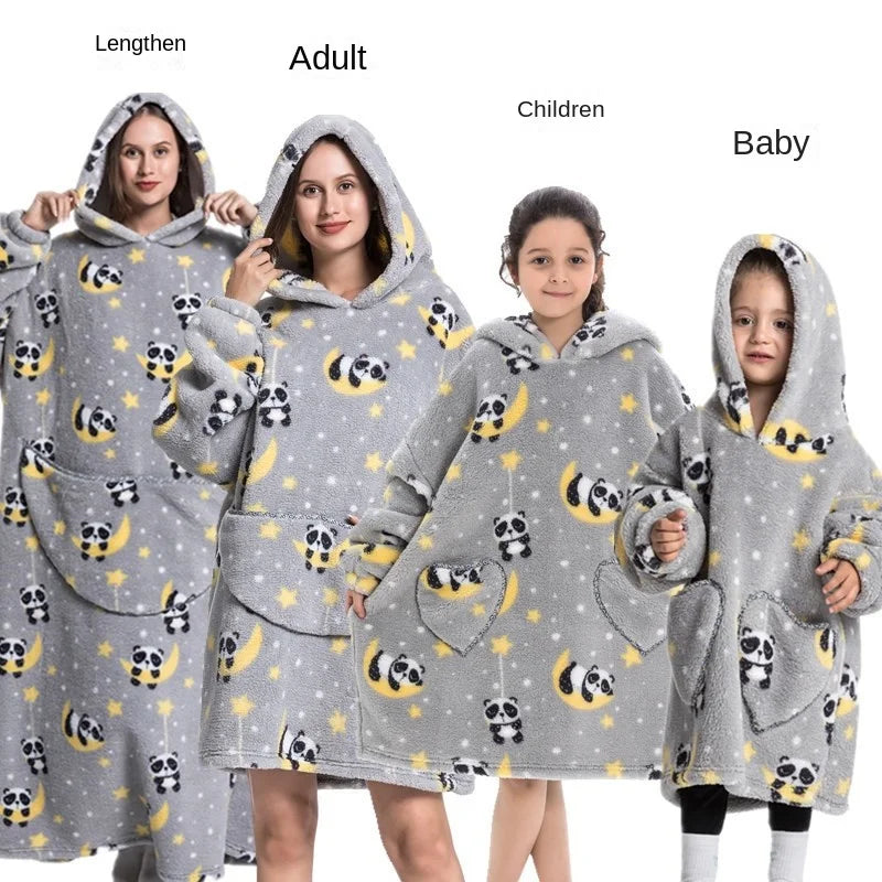 Family Oversize Sherpa Blanket Hoodie