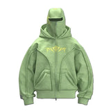 Vintage Zip-Up Oversized Hoodie Sweatshirt