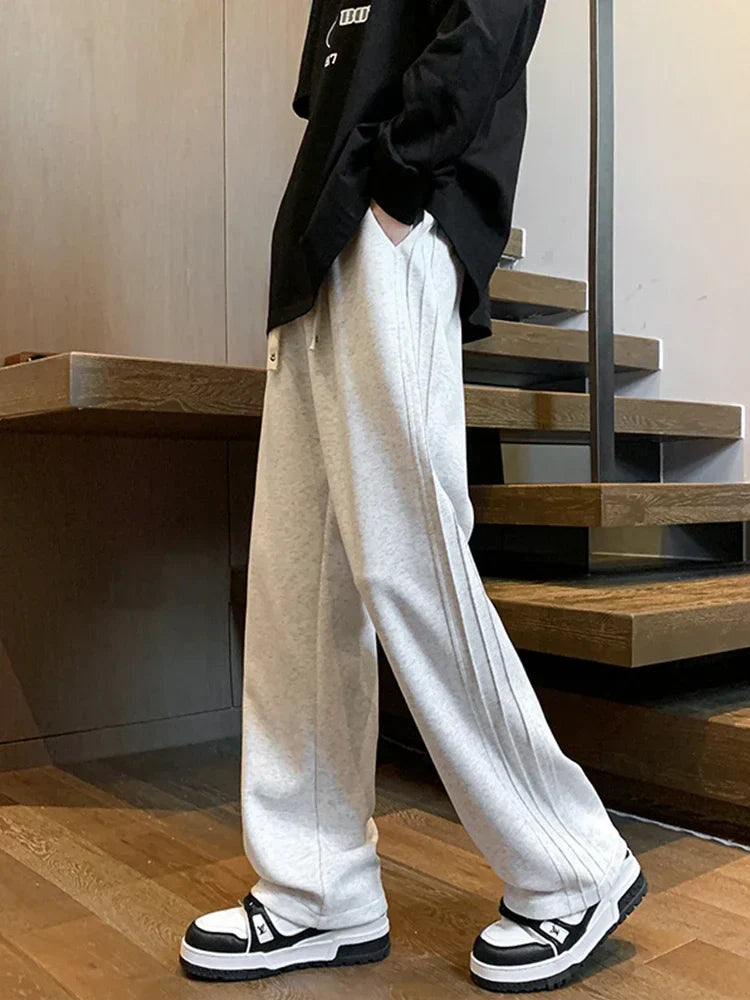 Straight Leg Stripped Drawstring Sweatpants