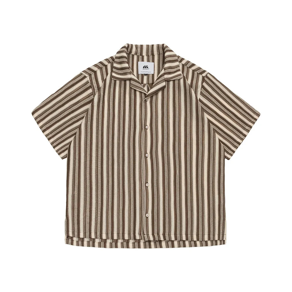 Loose Striped Short Sleeve Shirt