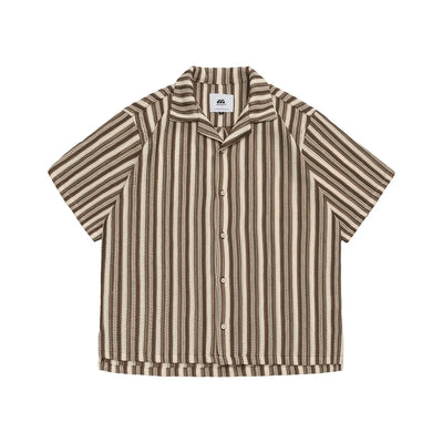 Loose Striped Short Sleeve Shirt