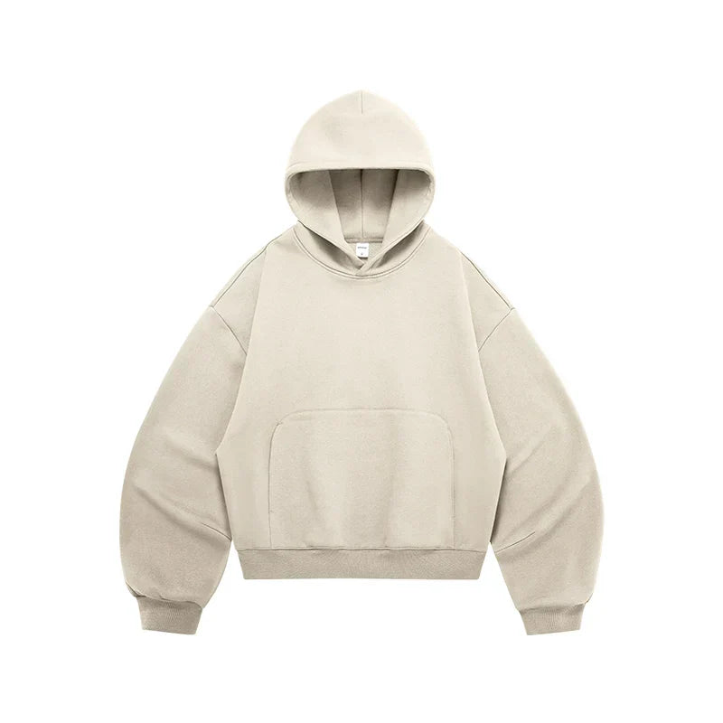 Eggshell Fleece Curved Hem Hoodie