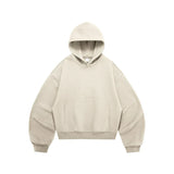 Eggshell Fleece Curved Hem Hoodie