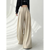 Schwarze High-Waist-Hose mit weitem Bein