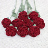 Elegant Crochet Rose Flower Home Decoration