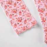 Coquette Floral Print Patchwork Top