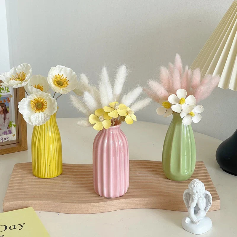Minimalist Aesthetic Pastel Flower Vintage Vase