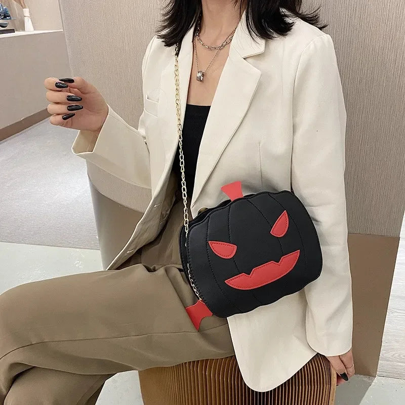 Funny Spooky Bat Halloween Pumpkin Bag
