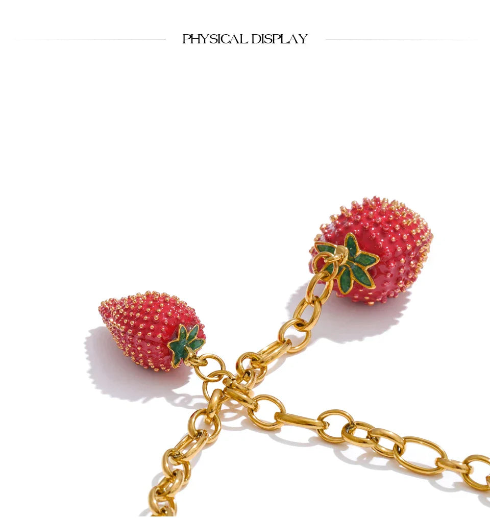 Coquette Strawberry Love Necklace