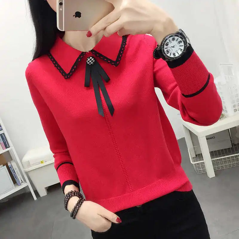 Contrasting Colorful Long Sleeved Top