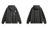 New Round Neck Zip-Up Hoodie Sweatshirt
