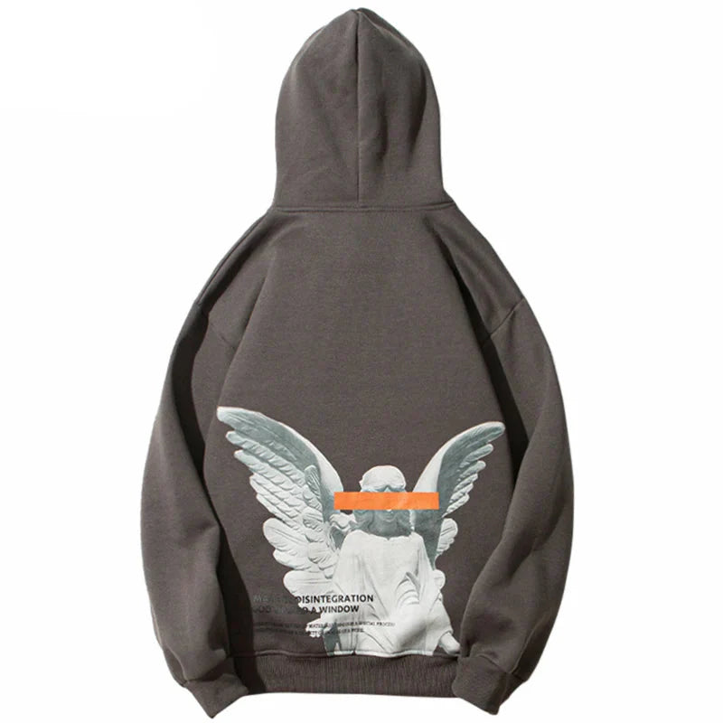 Angel God Printed Fleece Hoodie
