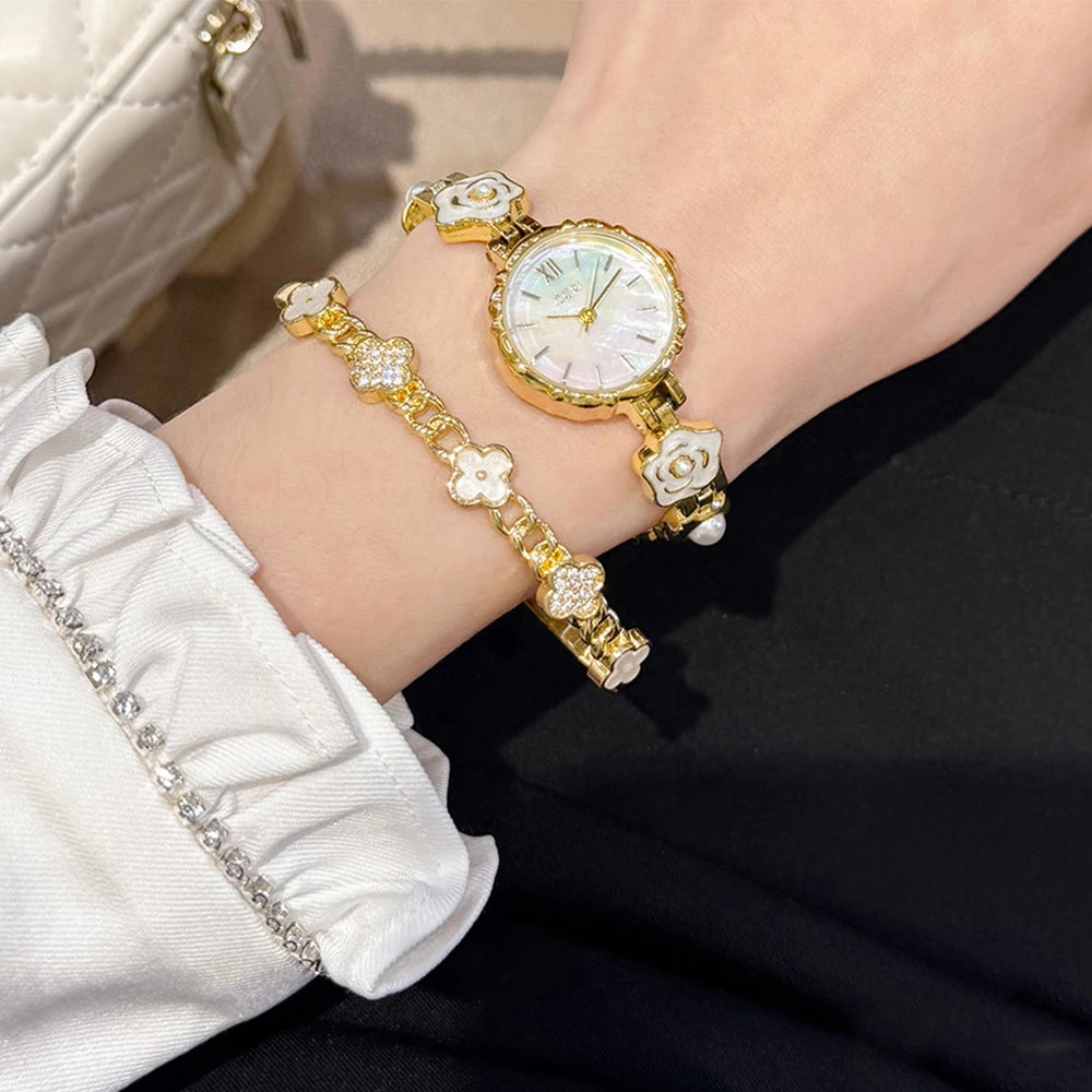 Luxury Exquisite Flower Chain Strap Watch