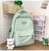Lightweight Solid Color School Backpack