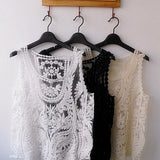 Handmade Vintage Women's Sleeveless Lace Tank Top