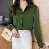 Corporate Girl Satin Long Sleeve Shirt