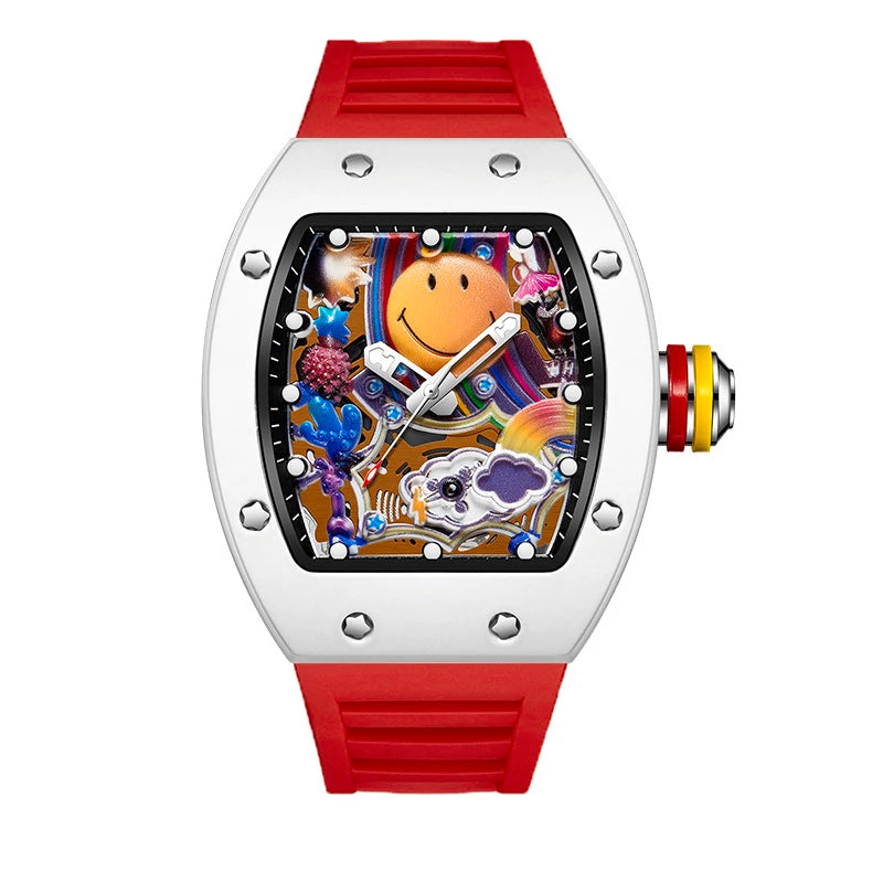 Smile Dial Color Graffiti Sport Watch