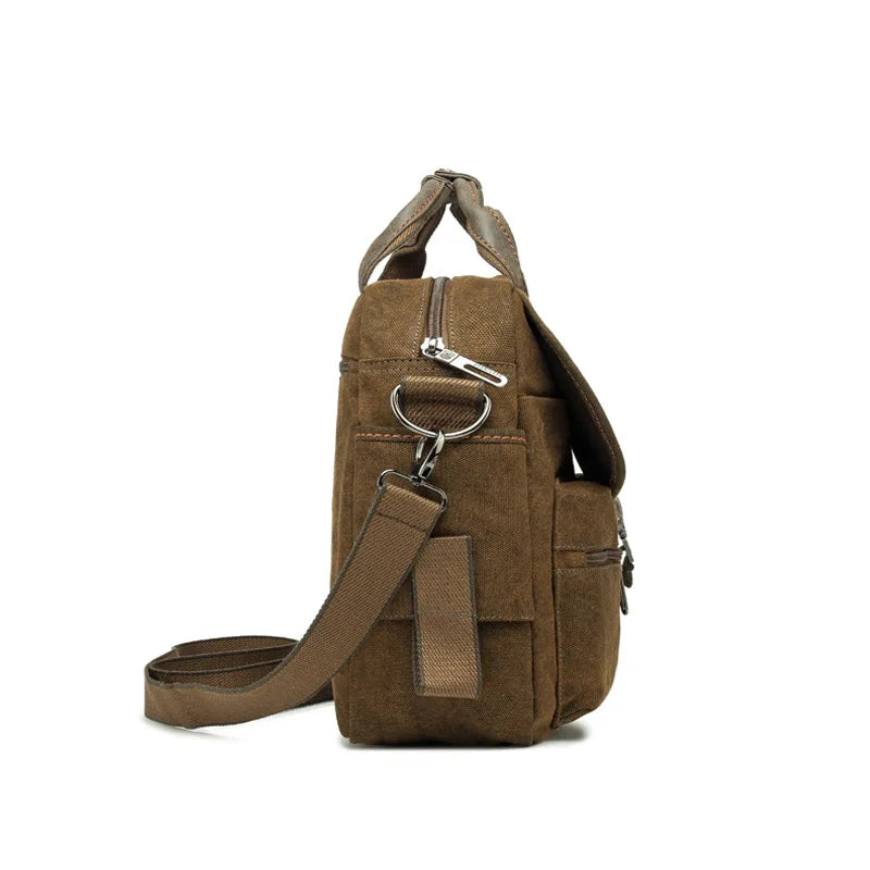 Retro Canvas Brown Messenger Bag