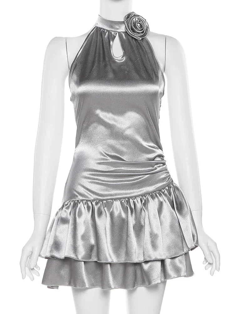 Cyperpunk Reflective Light Mini Dress