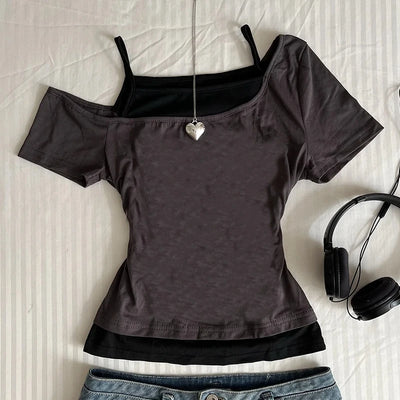 Y2K Off-shoulder Tee