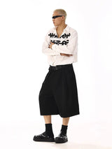 Wide Leg Black Jorts