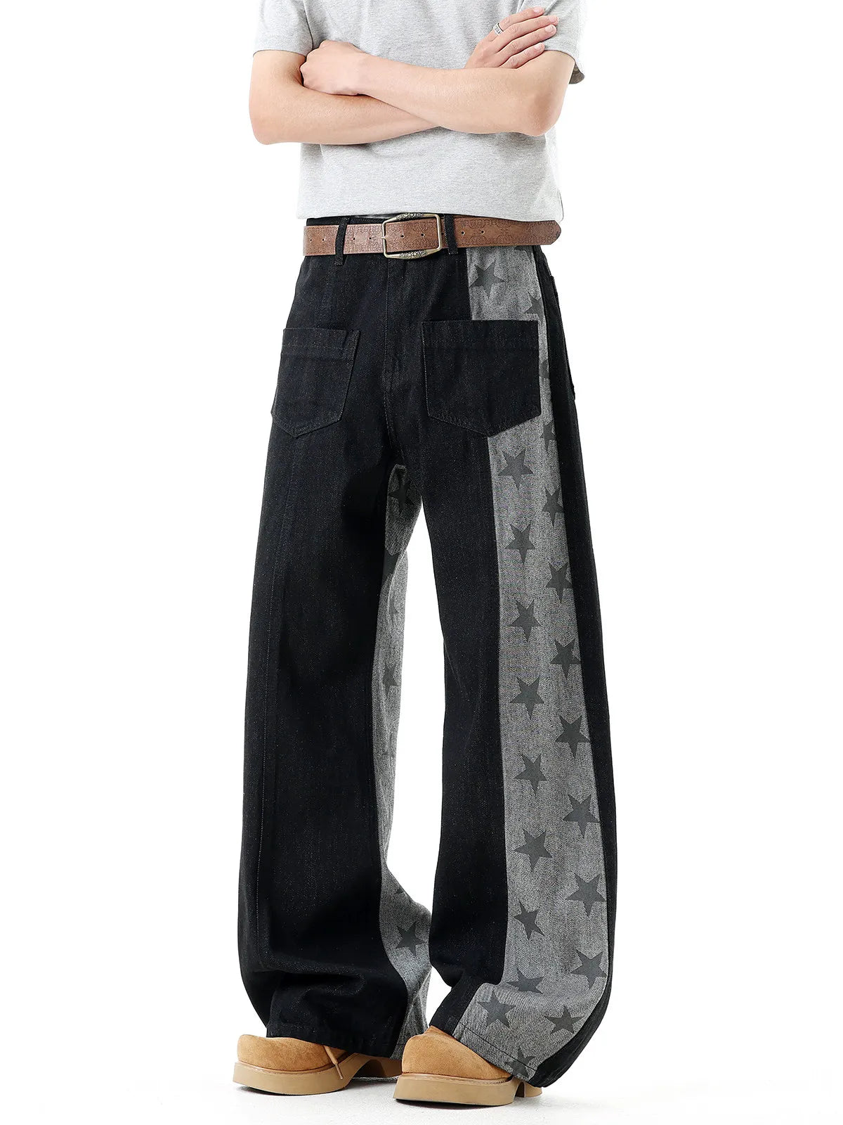 Vintage stars wide leg jeans.
