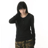Solid Color Korean Long-Sleeved T-Shirt