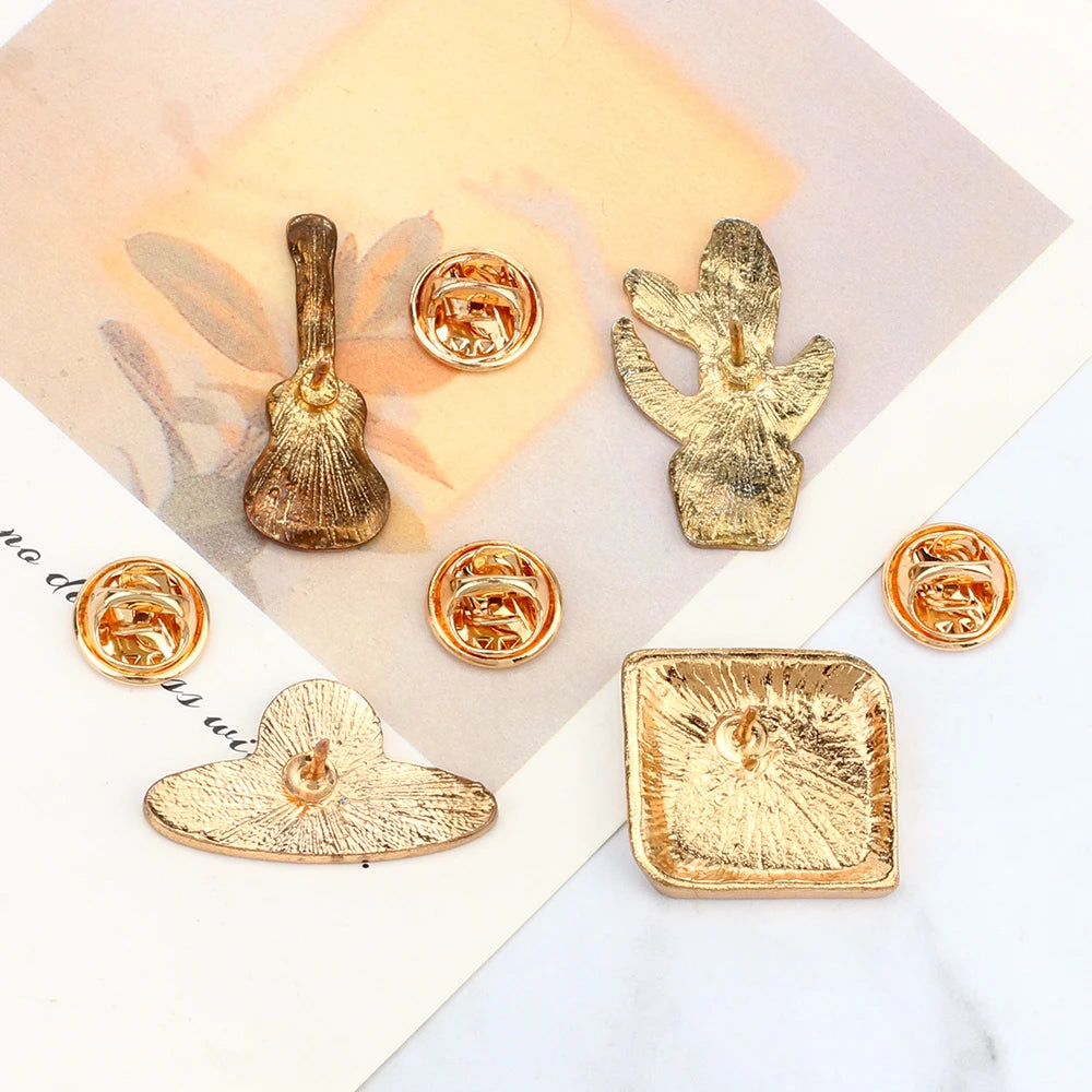 Creative Music Guitar Mexican Hat Brooches
