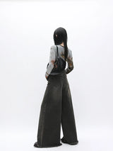 Grunge Washed Bell Bottom Jeans