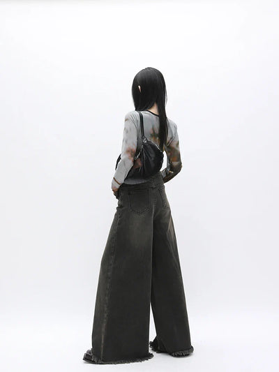 Grunge Washed Bell Bottom Jeans