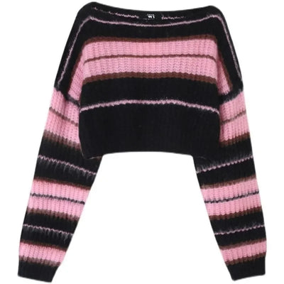 Y2K Pink Cropped Sweater