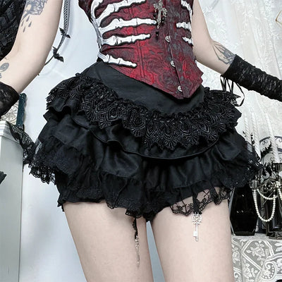 Y2K Goth Ruffle Short