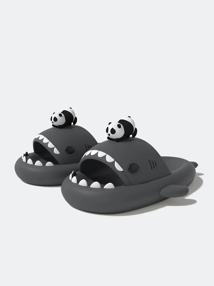 Thick Sole Night Glow Shark Slippers