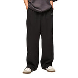 Polyester Solid Color Wide Leg Sweatpants