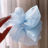 Large Chiffon Rubber Coquette Core Ponytail Holder