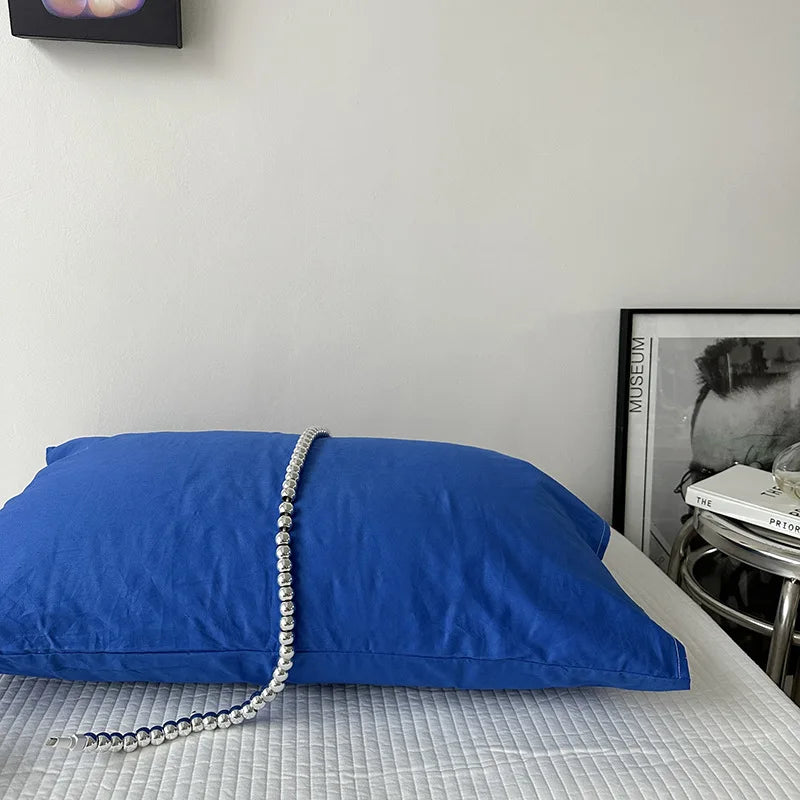 Solid Color Simple Striped Pillowcase